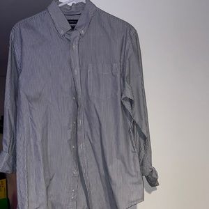 Navy and white striped bottom down